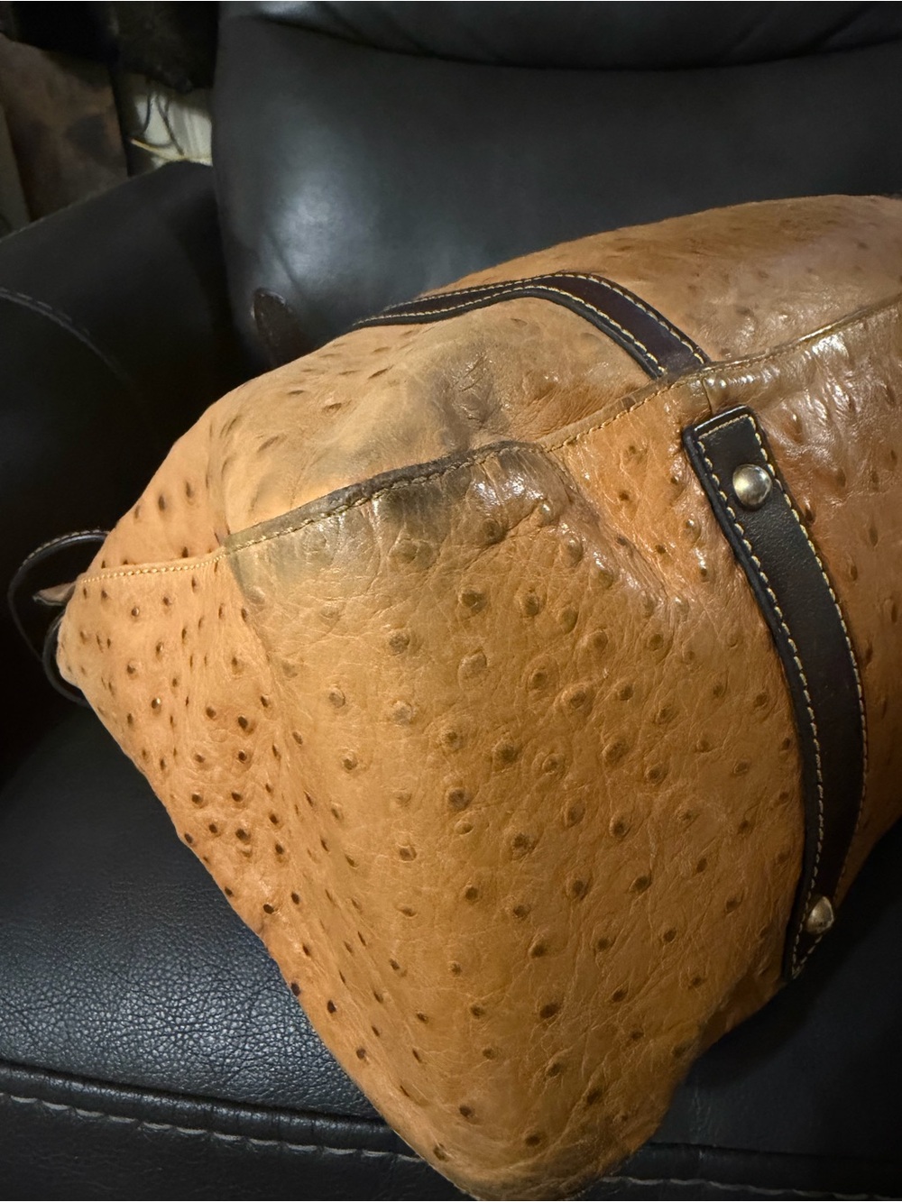 Dooney & Bourke Florentine Ostrich Handbag OS Leather Purse - Picture 9 of 13